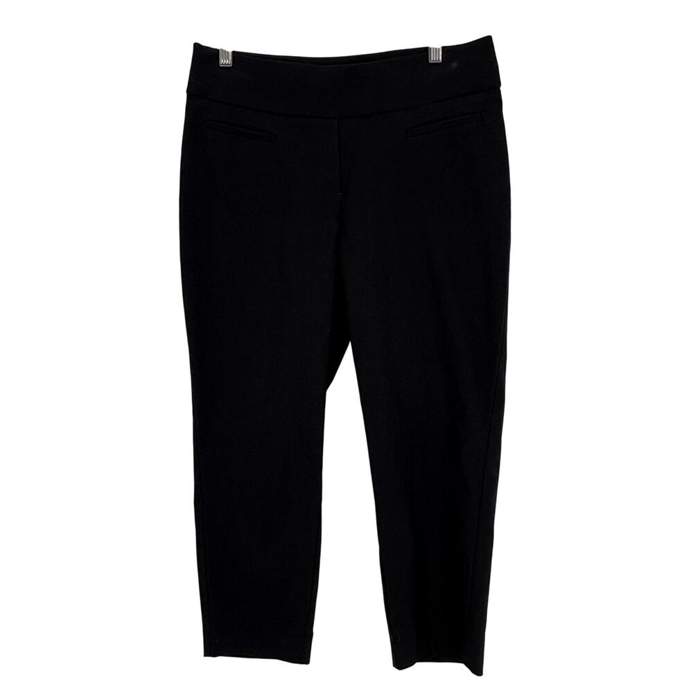 APT 9 Brynn Pants Womens 10 Black Slim Fit Stretch Pull On Ankle Career Office